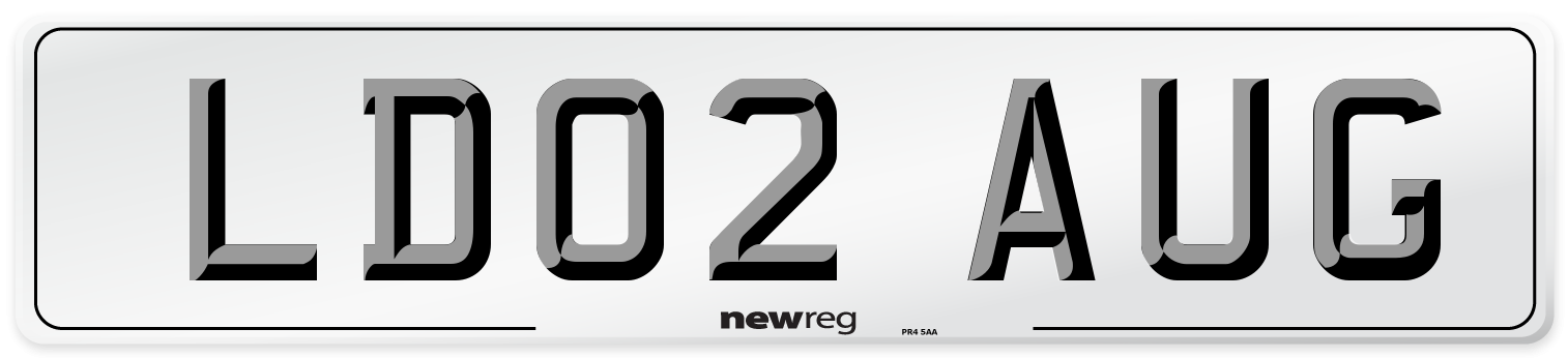 LD02 AUG Number Plate from New Reg